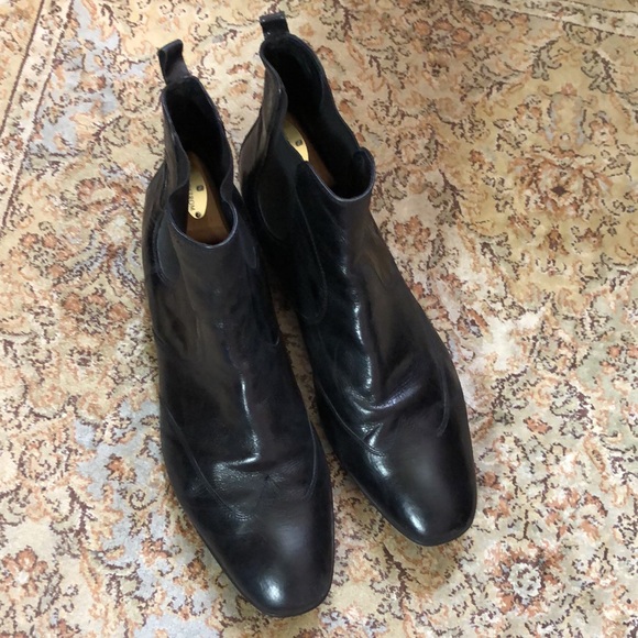 GROX RESPIRA EU47 US13 Black Leather PullOn Boots ITALY Rubbersole Wingtip NEW - Picture 2 of 16